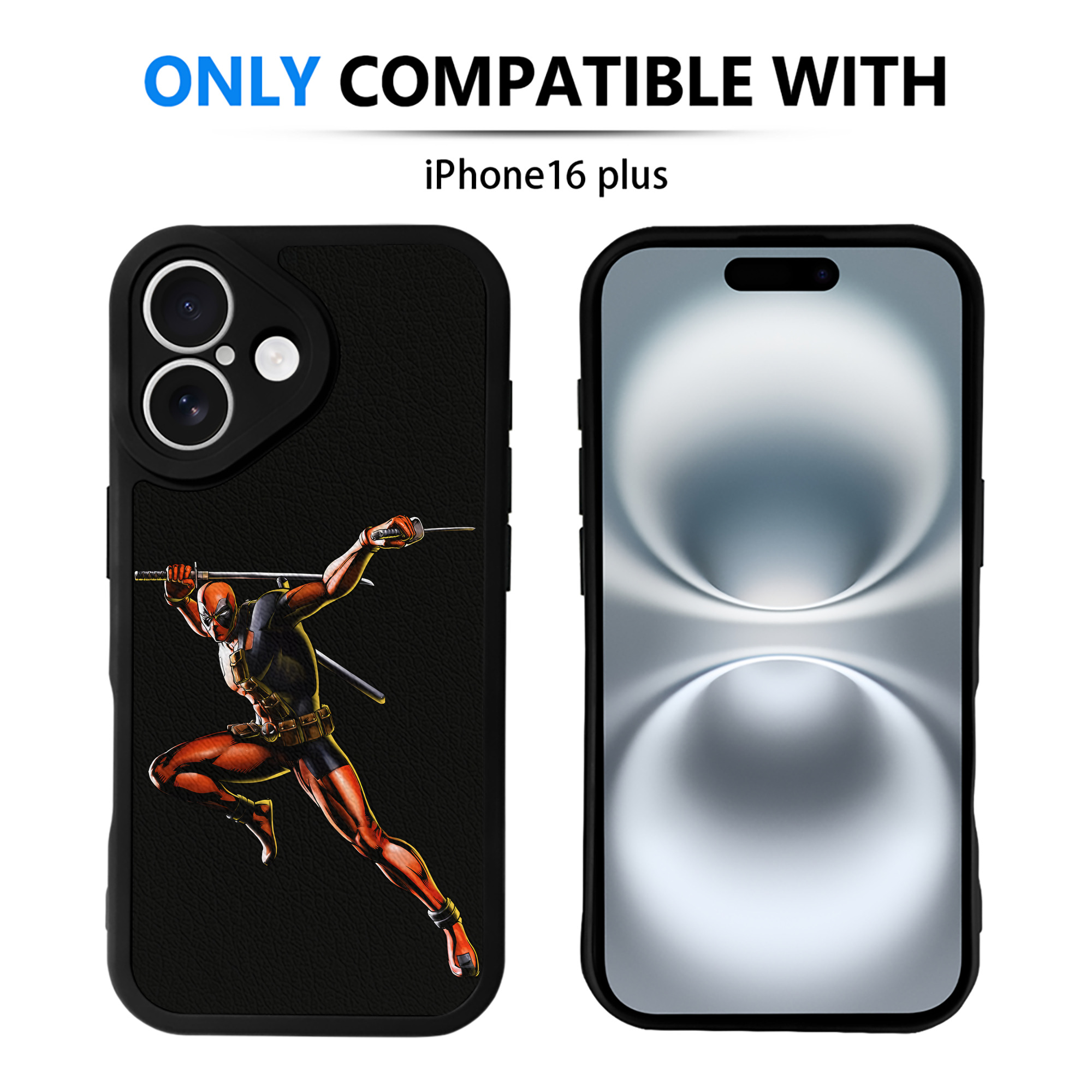 （画像用） Deadpool デッドプール 【iPhone 16シリーズ対応】シリコンスマホケース（レザー調） 材質：シリコン